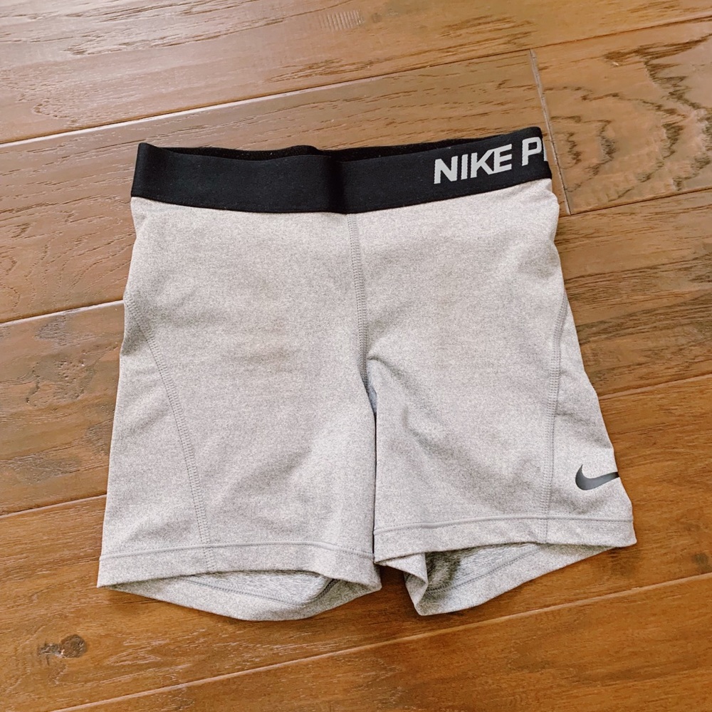 Gray Nike pro shorts